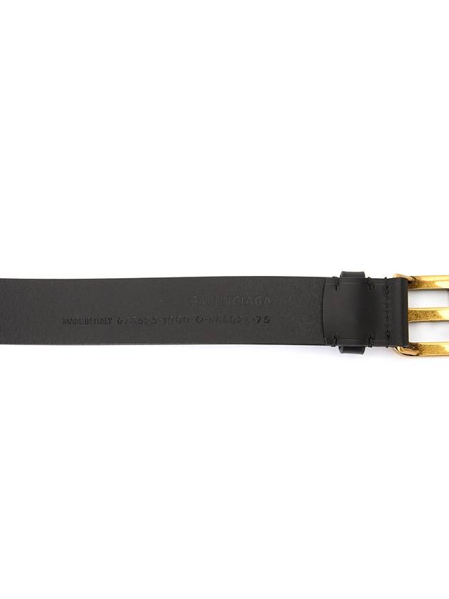 Logo Buckle Leather Belt Black - BALENCIAGA - BALAAN 7