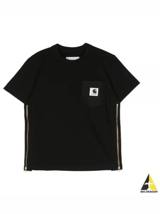 Logo Patch Short Sleeve T-Shirt Black - SACAI - BALAAN 2