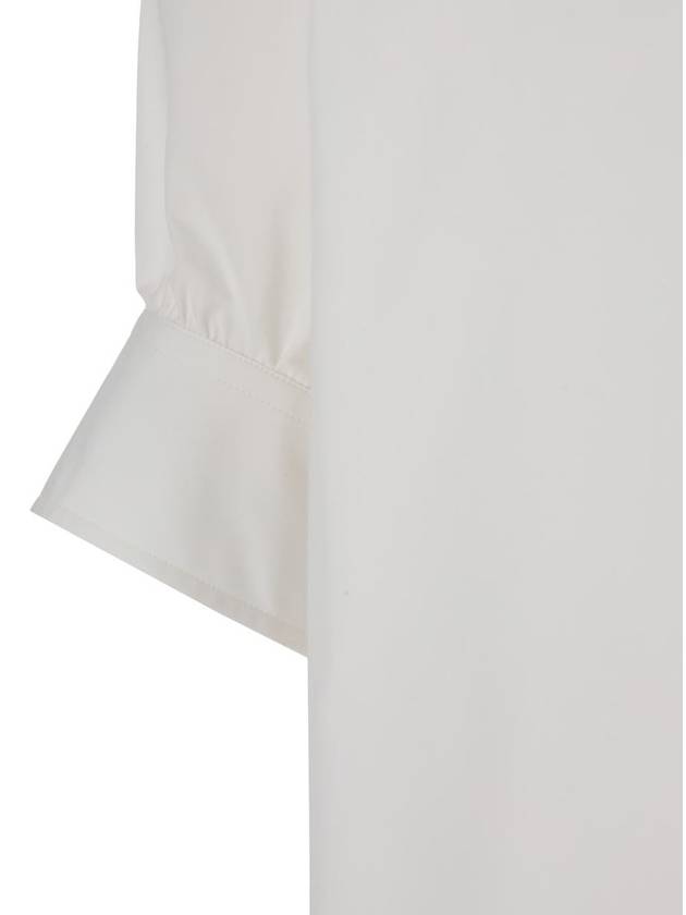 White Half Sleeve Shirt With Pointed Collar In Cotton Woman - JIL SANDER - BALAAN 3