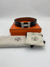 Men s double sided belt 32mm black silver matte H073967CAAA - HERMES - BALAAN 1