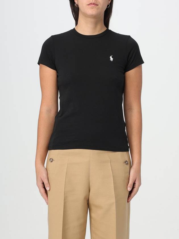 Embroidered Logo Cotton Short Sleeve T-Shirt Black - POLO RALPH LAUREN - BALAAN 2