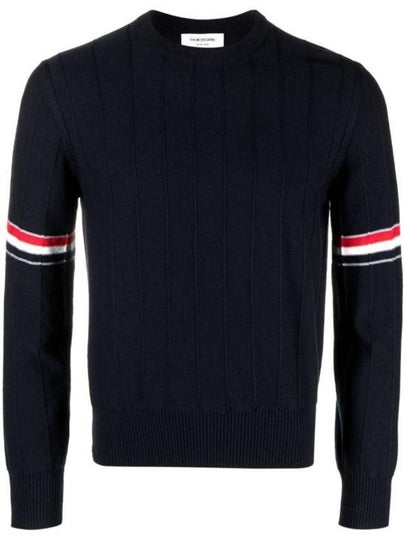 Wool Relaxed Pullover Knit Top Navy - THOM BROWNE - BALAAN 2