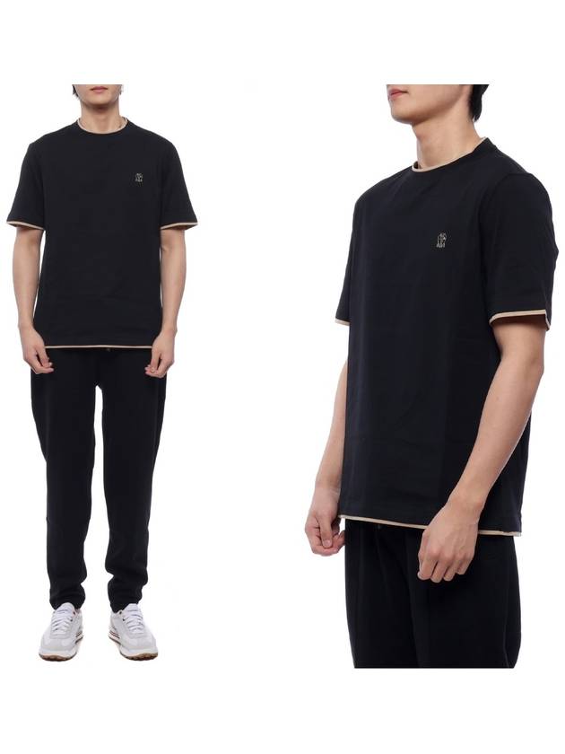 Short Sleeve T-Shirt Black - BRUNELLO CUCINELLI - BALAAN 2