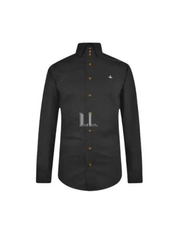 Violin Logo Long Sleeve Shirt Black - VIVIENNE WESTWOOD - BALAAN 2