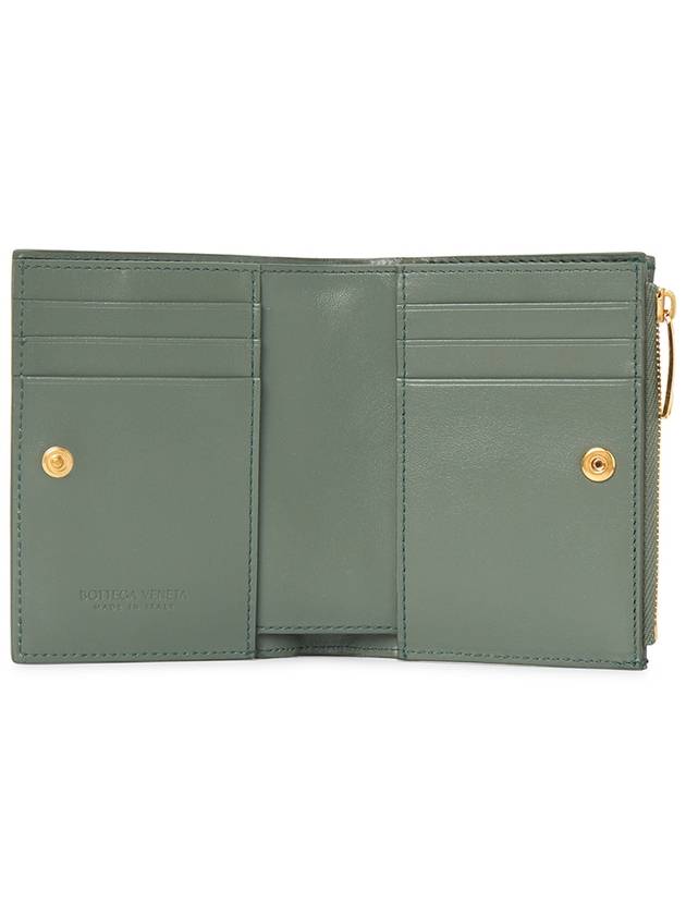 Intrecciato Small Leather Half Wallet Green - BOTTEGA VENETA - BALAAN 6