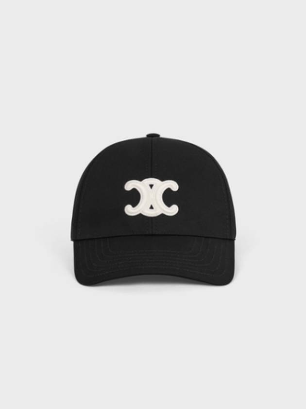 Triomphe Logo Cotton Ball Cap Black - CELINE - BALAAN 3