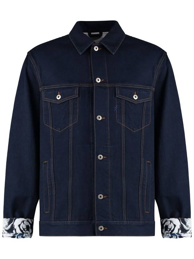 Logo Patch Denim Jacket Navy - BURBERRY - BALAAN 2