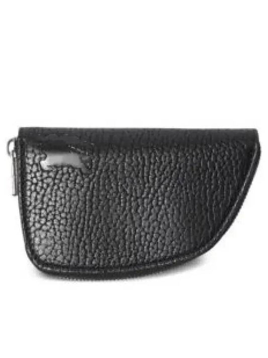 Shield Leather Coin Purse Black - BURBERRY - BALAAN 2