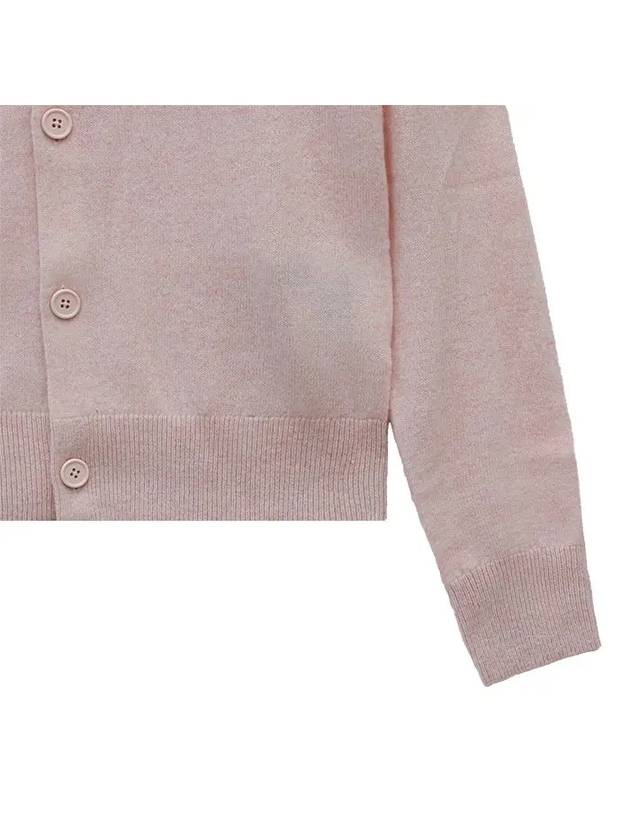 Face Patch Crop Cardigan Pink - ACNE STUDIOS - BALAAN 6