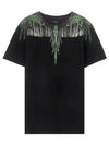 Green Wood Wing Graphic Short Sleeve T-Shirt Black - MARCELO BURLON - BALAAN 2