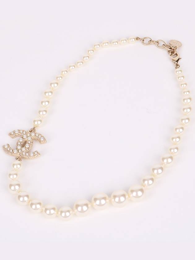 CC Logo 100th Anniversary Pearl Necklace A64757 - CHANEL - BALAAN 1