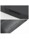 Check And Leather Half Wallet Charcoal - BURBERRY - BALAAN 5