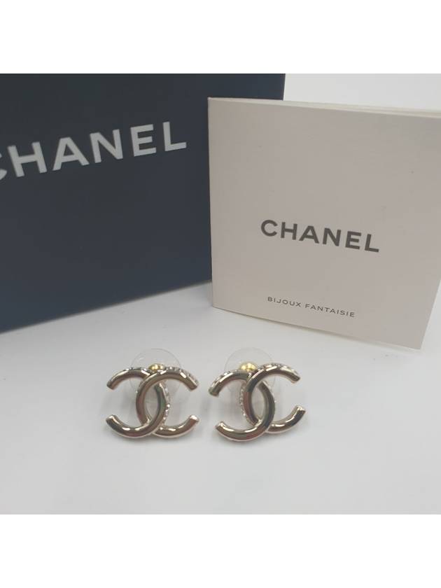 CC Logo Crystal Stud Earrings Gold - CHANEL - BALAAN 7