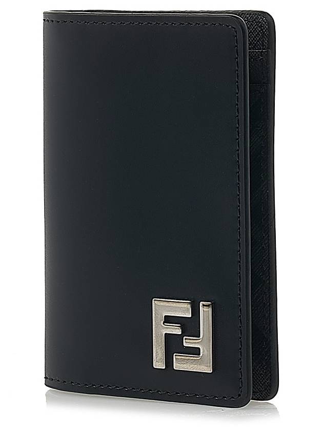 FF Square Leather Card Wallet Black - FENDI - BALAAN 3