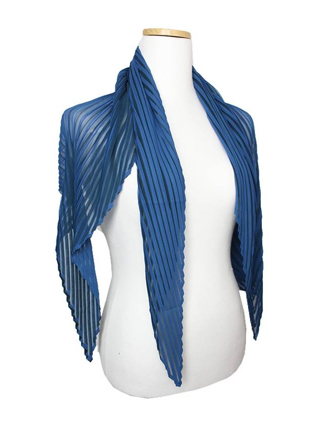 Pleated Please Royal Blue Scarf - ISSEY MIYAKE - BALAAN 2