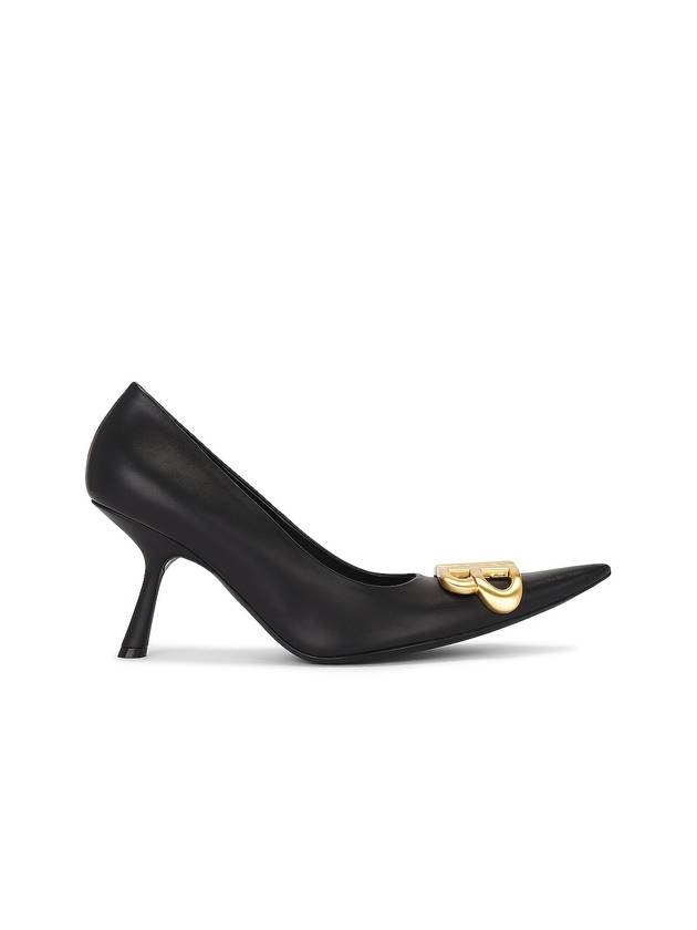 Women's Logo Plaque Pointed toe Heels BLACK - BALENCIAGA - BALAAN 1