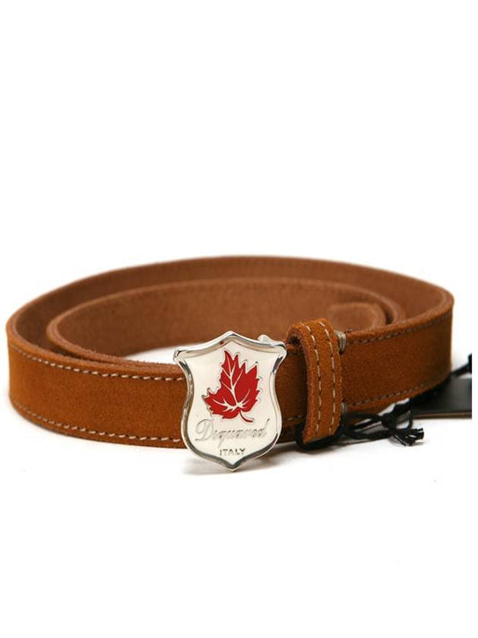 Men's Leather Skinny Belt Brown - DSQUARED2 - BALAAN 1