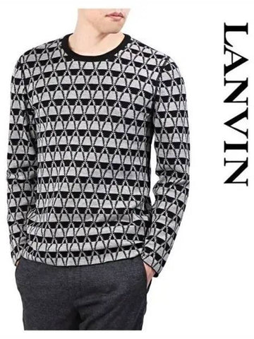 Jacquard crew neck sweater 271375 - LANVIN - BALAAN 1