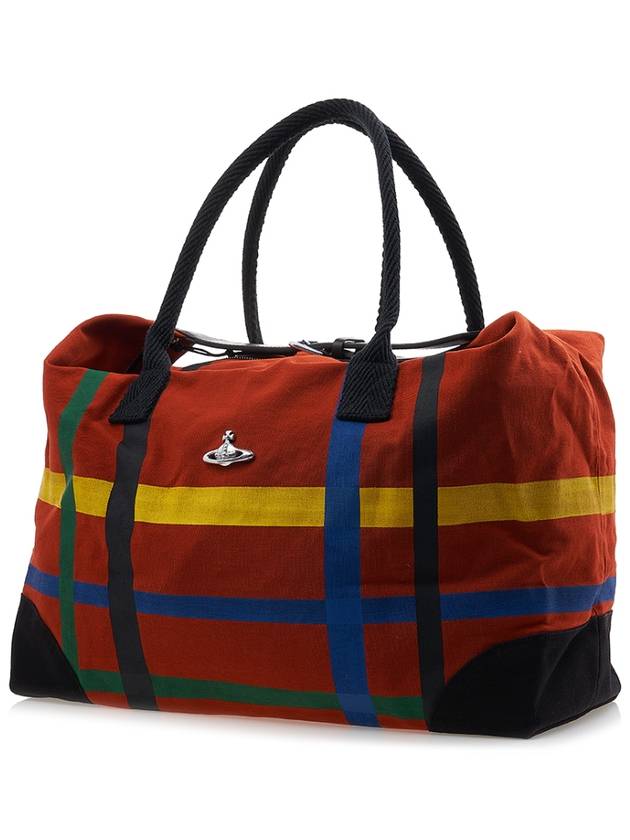 Striped Cotton Canvas Duffel Bag Red - VIVIENNE WESTWOOD - BALAAN 3