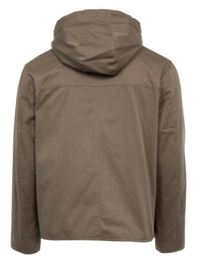 Cotton Hoodie Jacket Khaki Brown - LOEWE - BALAAN 3