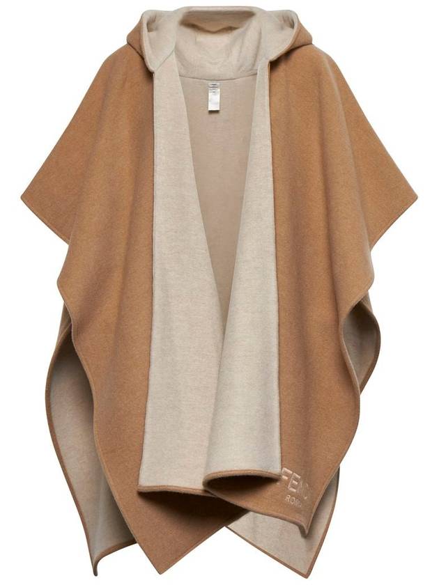 Roma Wool Poncho Beige - FENDI - BALAAN 2