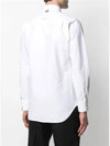 Men's Grosgrain Placket Solid Poplin Long Sleeve Shirt White - THOM BROWNE - BALAAN 4