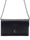 Cassandre Matelasse Chain Cross Bag In Grain de Poudre Embossed Leather Black - SAINT LAURENT - BALAAN 2