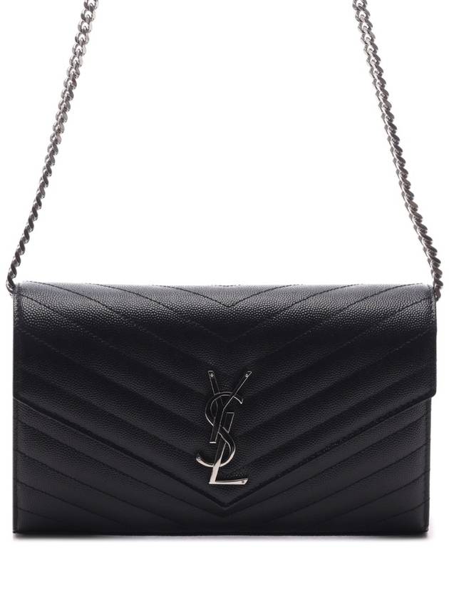 Cassandre Matelasse Chain Cross Bag In Grain de Poudre Embossed Leather Black - SAINT LAURENT - BALAAN 3