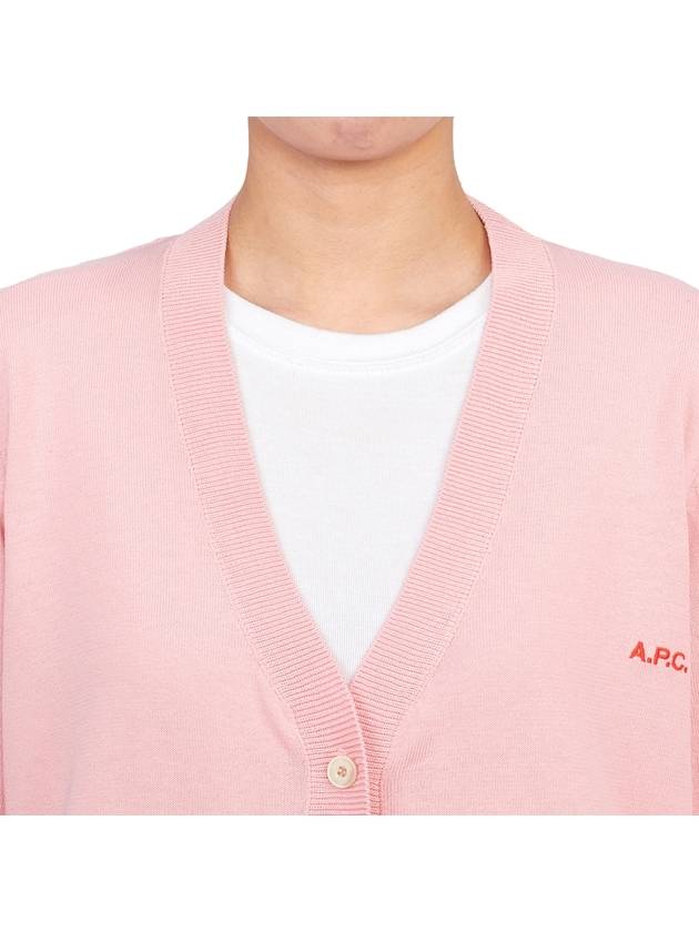 Bella Logo Embroidery Cardigan Pink - A.P.C. - BALAAN 6