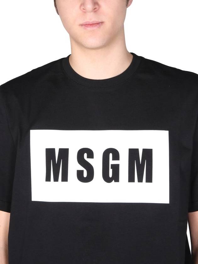 Box Logo Short Sleeve T-Shirt Black - MSGM - BALAAN 9