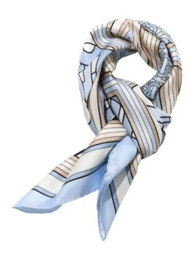 Monogram Icon Stripe Check Print Silk Scarf - BURBERRY - BALAAN 1