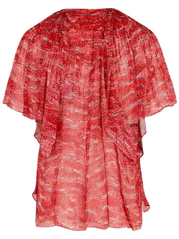 Isabel Marant Étoile 'Neslya' Red Viscose Blouse - ISABEL MARANT ETOILE - BALAAN 3