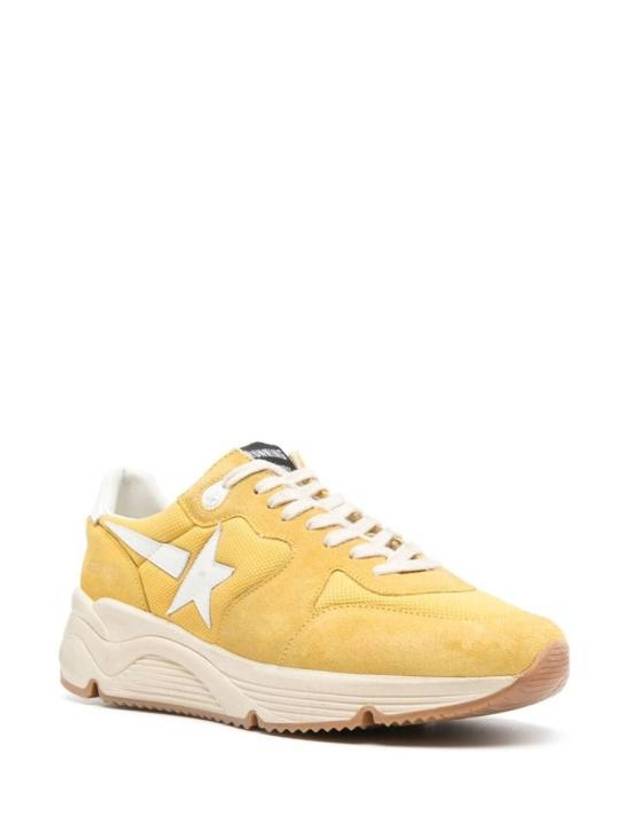 Running Sole White Leather Star Low Top Sneakers Yellow - GOLDEN GOOSE - BALAAN 3