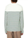 Heart Logo Stripe Long Sleeve T-Shirt White Green - AMI - BALAAN 5