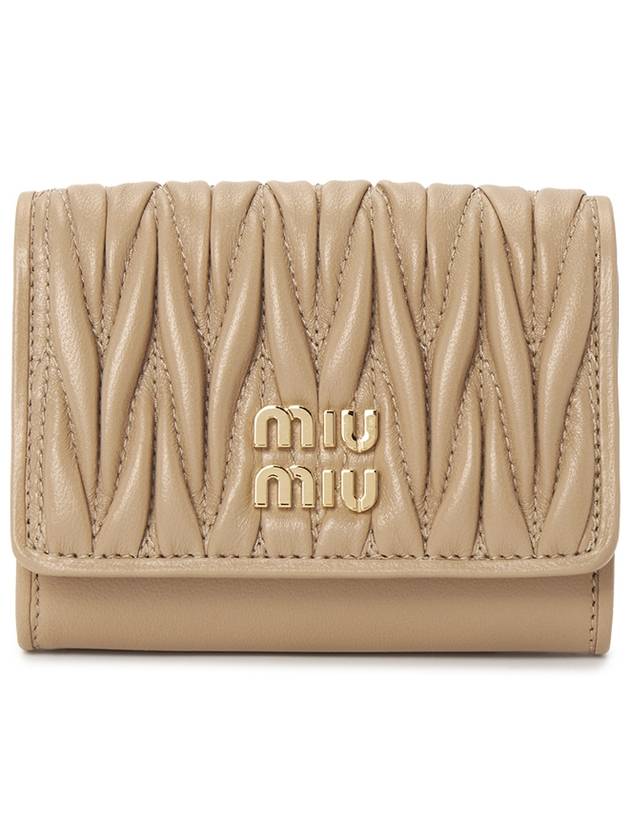 Matelasse Nappa Leather Card Wallet Beige - MIU MIU - BALAAN 2