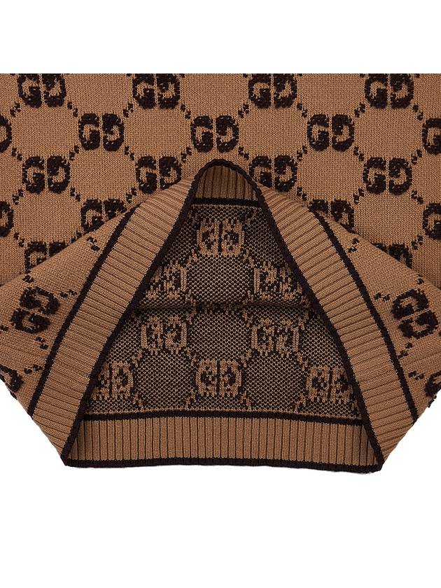 GG Bouclé Jacquard Crew Neck Wool Knit Top Camel - GUCCI - BALAAN 9