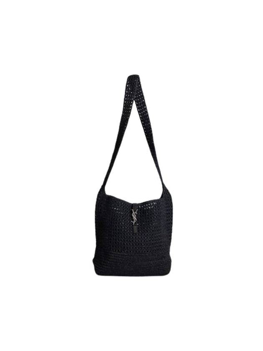 Raffia Shoulder Bag Black - SAINT LAURENT - BALAAN 1