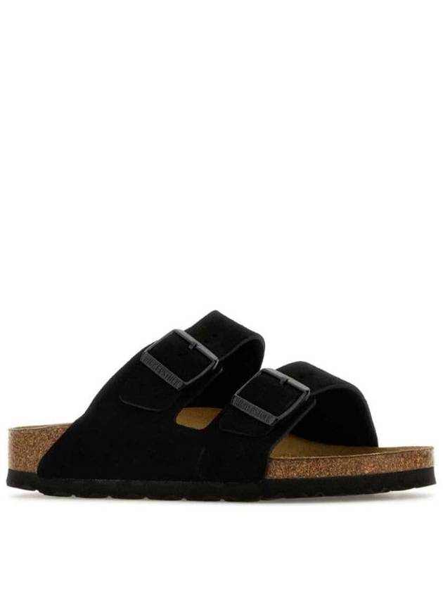 Arizona Suede Leather Slippers Black - BIRKENSTOCK - BALAAN 4