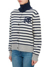 Fox Head Intarsia Stripe Regular Cardigan Black - MAISON KITSUNE - BALAAN 4