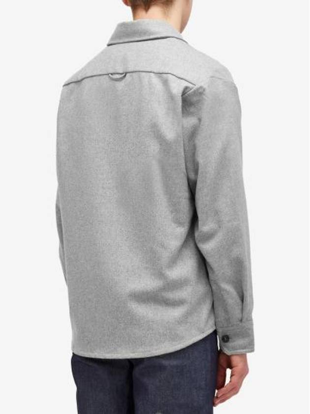 Basile Wool Long Sleeve Overshirt Grey - A.P.C. - BALAAN 4