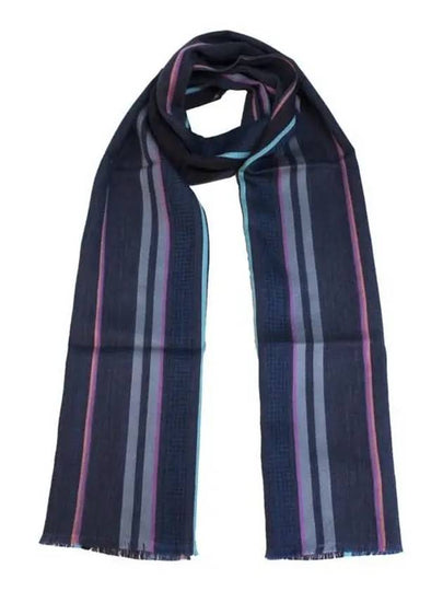 Men's City Stripe Wool Muffler Navy - PAUL SMITH - BALAAN 2