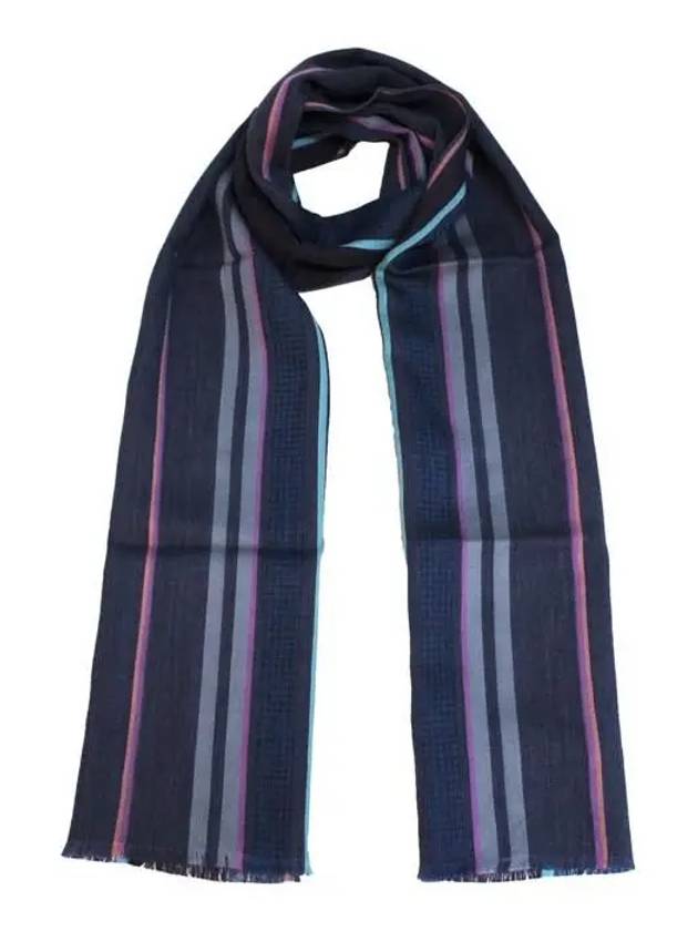 Men's City Stripe Wool Muffler Navy - PAUL SMITH - BALAAN 9