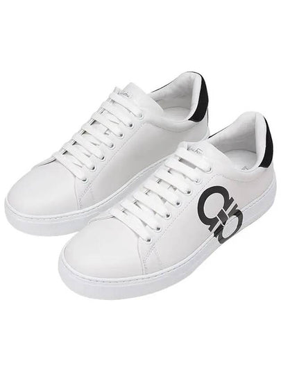 Number Gancini Low Top Sneakers White Black - SALVATORE FERRAGAMO - BALAAN 2