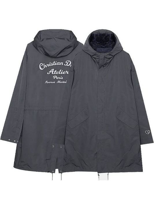 Homme Atelier Back Logo Hooded Parka Grey - DIOR - BALAAN 2