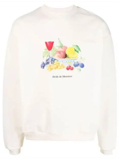 Le Sweatshirt Vase a Fruits BSW121CO001 CREAM logo fruit printing sweatshirt - DROLE DE MONSIEUR - BALAAN 1