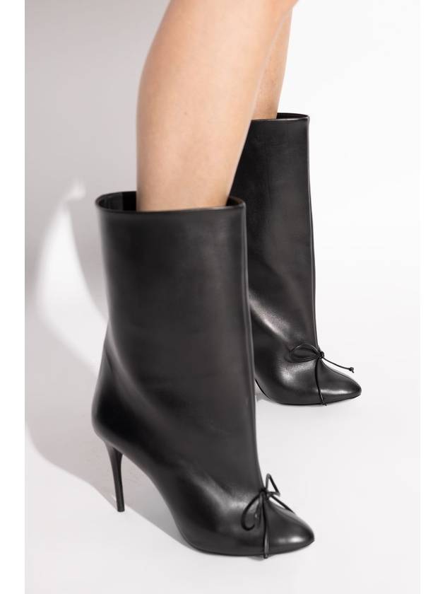 Decolette Lambskin Low Middle Boots Black - ALAIA - BALAAN 3