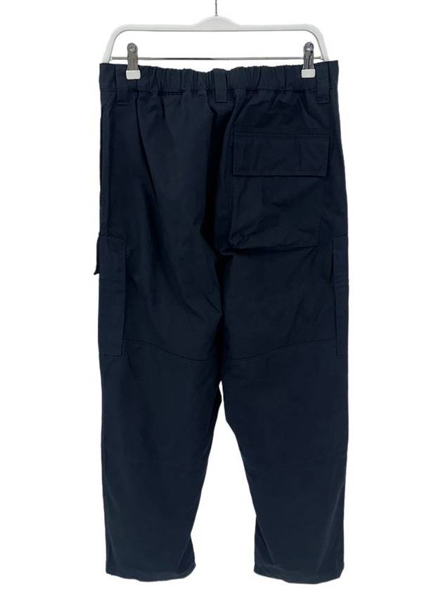 Loose Fit Cargo Cotton Canvas Straight Pants Navy - STONE ISLAND - BALAAN 5