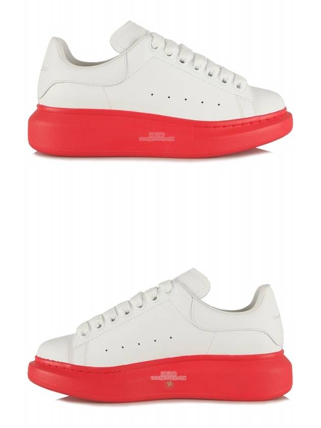Women's Red Chunky Oversole Low Top Sneakers White - ALEXANDER MCQUEEN - BALAAN.