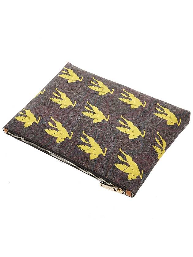 Logo Pattern Clutch Bag Brown - ETRO - BALAAN 5