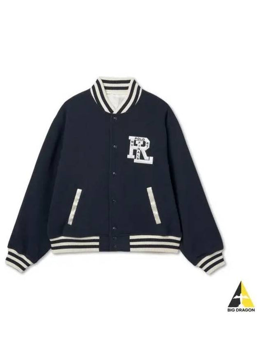 W RL Logo Reversible Bomber Jacket Blue - POLO RALPH LAUREN - BALAAN 1